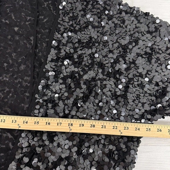 ASOS Sequin Top Jacket Women Size 2 Disc Embellished Black Short Sleeve Party - Picture 12 of 16